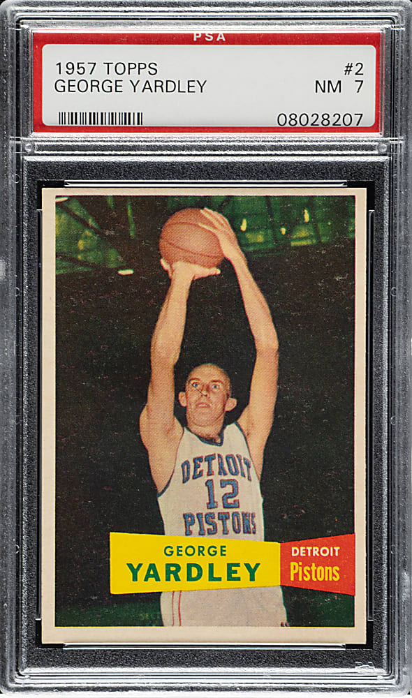 1957-1958 Topps Basketball #2 George Yardley Rookie PSA NM 7