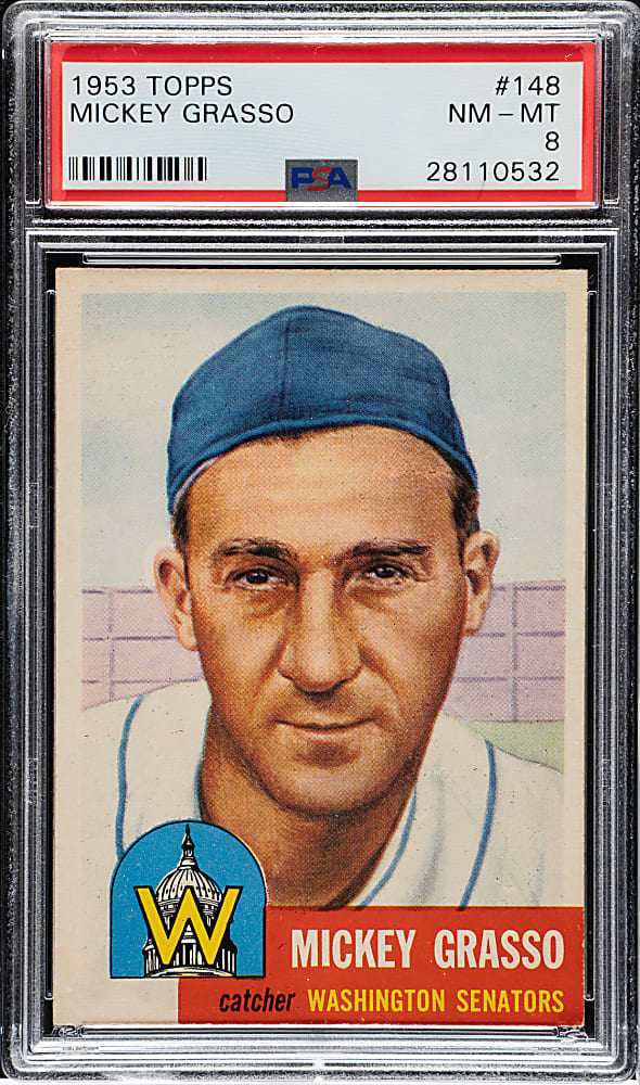 1953 Topps #148 Mickey Grasso PSA NM-MT 8