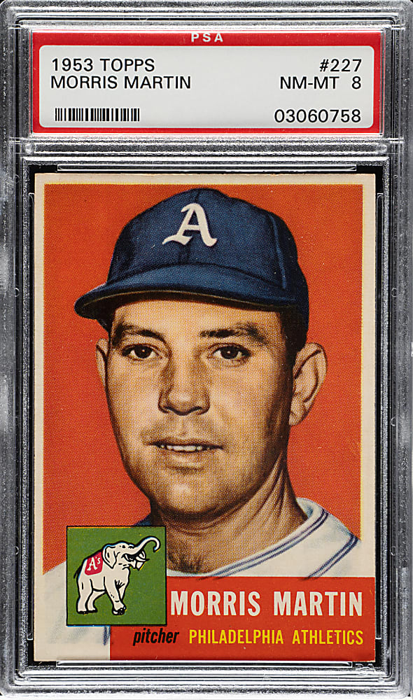 1953 Topps #227 Morris Martin Short Print PSA NM-MT 8