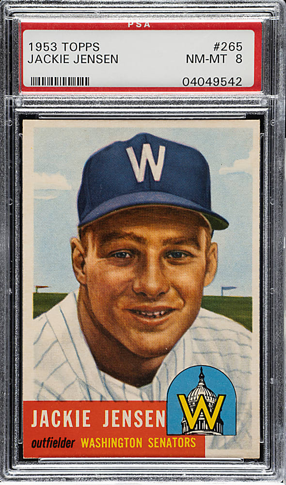 1953 Topps #265 Jackie Jensen PSA NM-MT 8