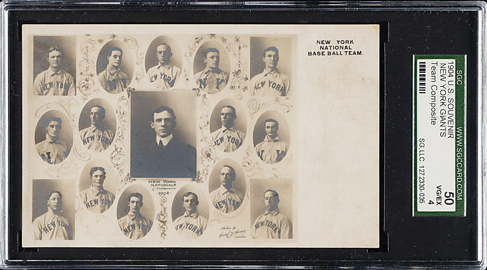 1904 New York Giants Team Composite Postcard SGC VG/EX 50