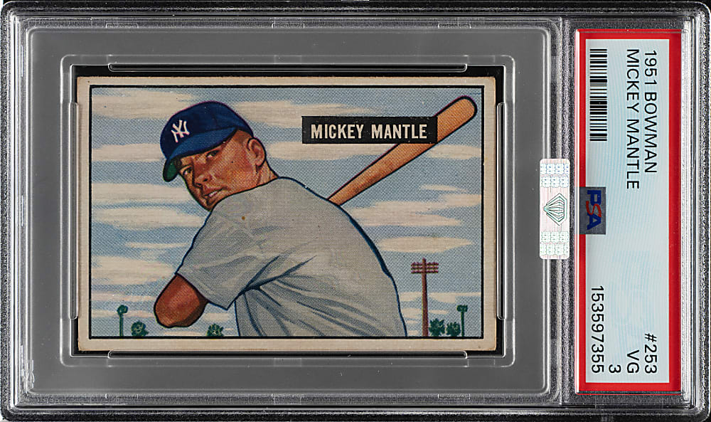 1951 Bowman #253 Mickey Mantle Rookie PSA VG 3 (MBA Silver Diamond)