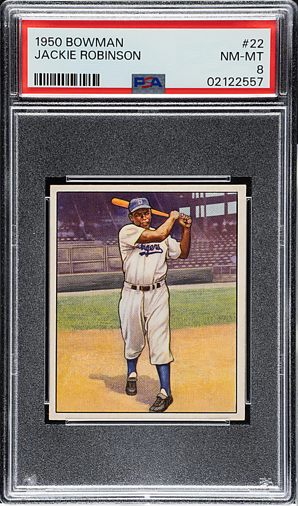 1950 Bowman #22 Jackie Robinson PSA NM-MT 8