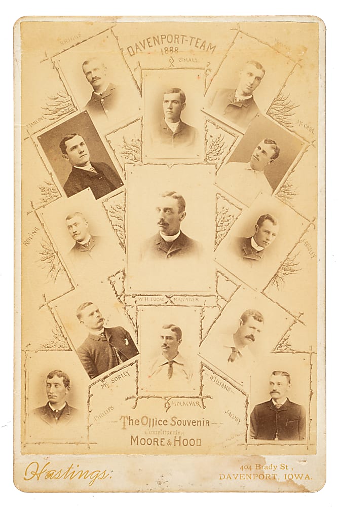 1888 Davenport Baseball Team Cabinet