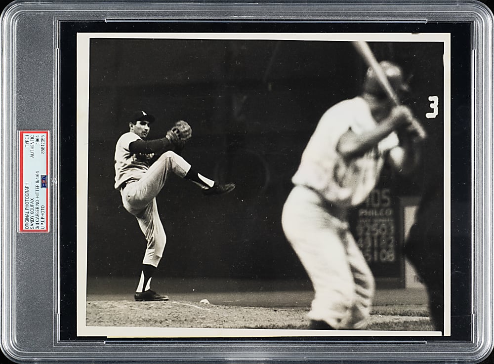 1964 Sandy Koufax Third No-Hitter Original United Press International Photograph PSA/DNA Type I