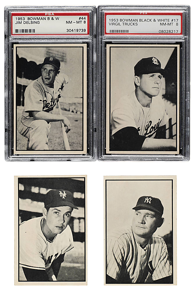 1953 Bowman Black & White Near-Complete Set (63/64) Including 16 PSA-Graded Cards