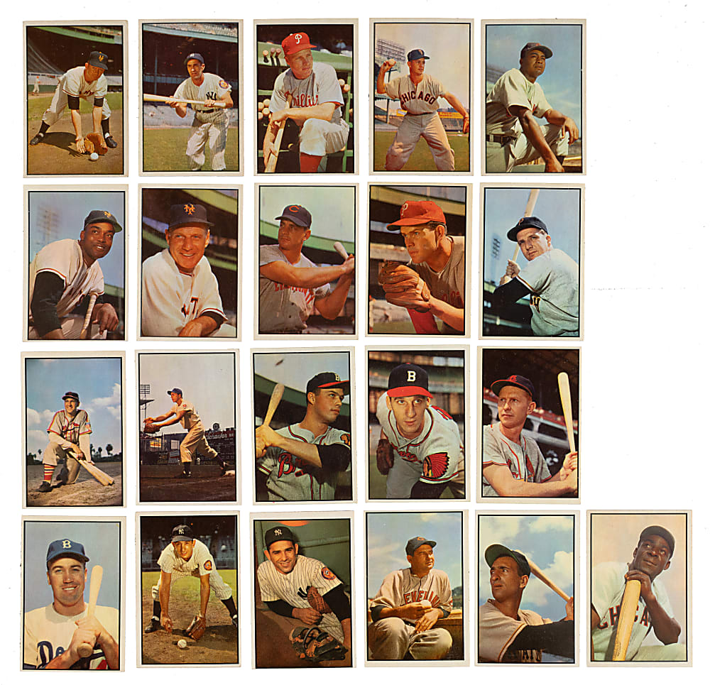 1953 Bowman Color Near-Complete Set (143/160) Including 13 PSA- and SGC-Graded Cards