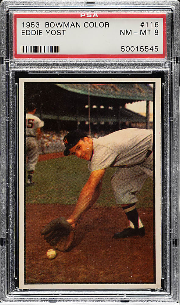 1953 Bowman Color #116 Eddie Yost PSA NM-MT 8