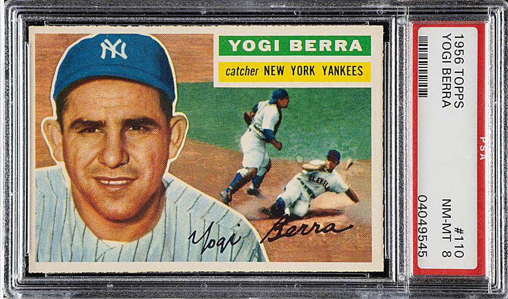1956 Topps #110 Yogi Berra Gray Back PSA NM-MT 8