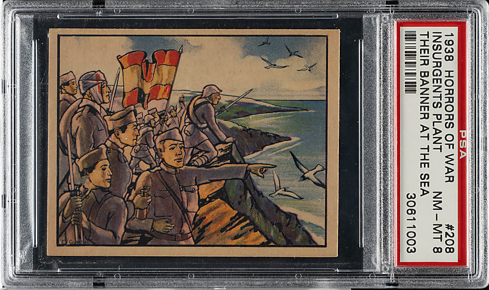 1938 R69 Gum, Inc. "Horrors of War" #208 Insurgents Plant Their Banner at the Sea PSA NM-MT 8