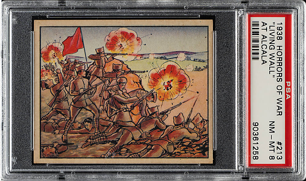 1938 R69 Gum, Inc. "Horrors of War" #213 "Living Wall" at Alcala PSA NM-MT 8