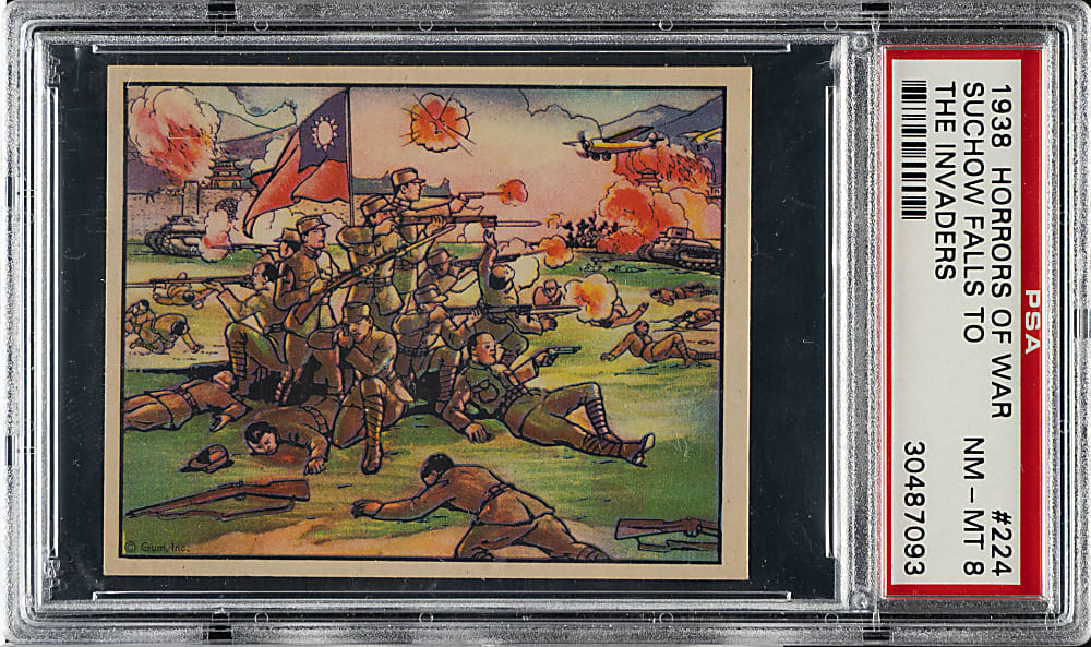 1938 R69 Gum, Inc. "Horrors of War" #224 Suchow Falls to the Invaders PSA NM-MT 8 - Highest Graded!