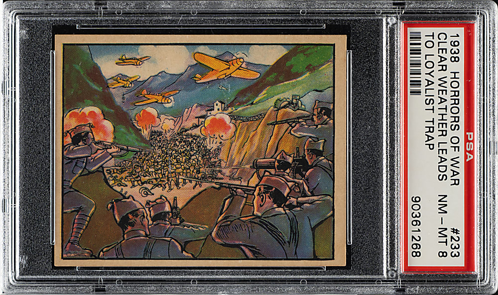 1938 R69 Gum, Inc. "Horrors of War" #233 Clear Weather Leads to Loyalist Trap PSA NM-MT 8