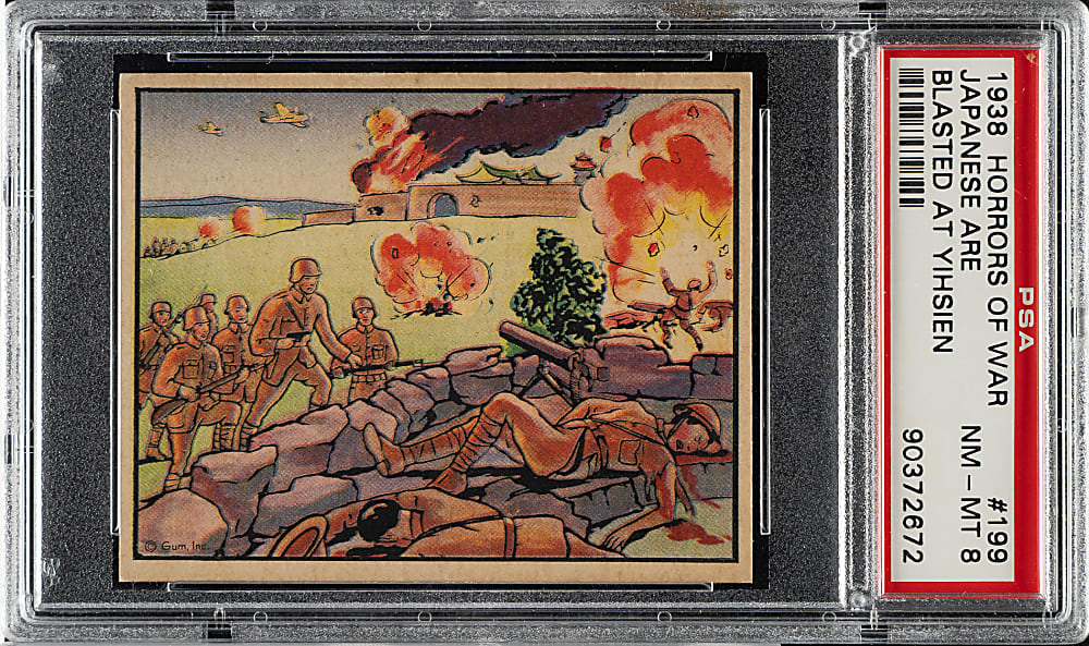 1938 R69 Gum, Inc. "Horrors of War" #199 Japanese are Blasted at Yihsien PSA NM-MT 8