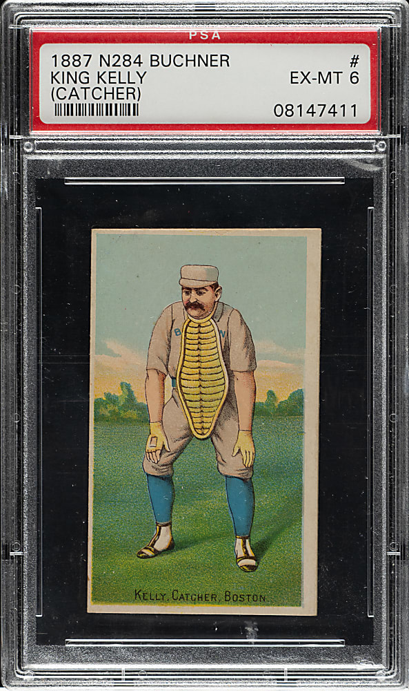 1887 N284 Buchner Gold Coin "King" Kelly Catcher PSA EX-MT 6 - 1 of 1 - Highest Graded!