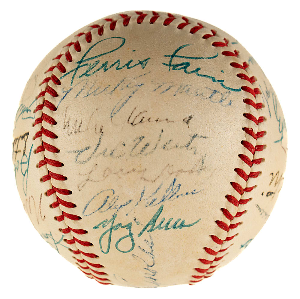 1952 American League All-Star Team-Signed Baseball with Satchel Paige and Mickey Mantle - JSA