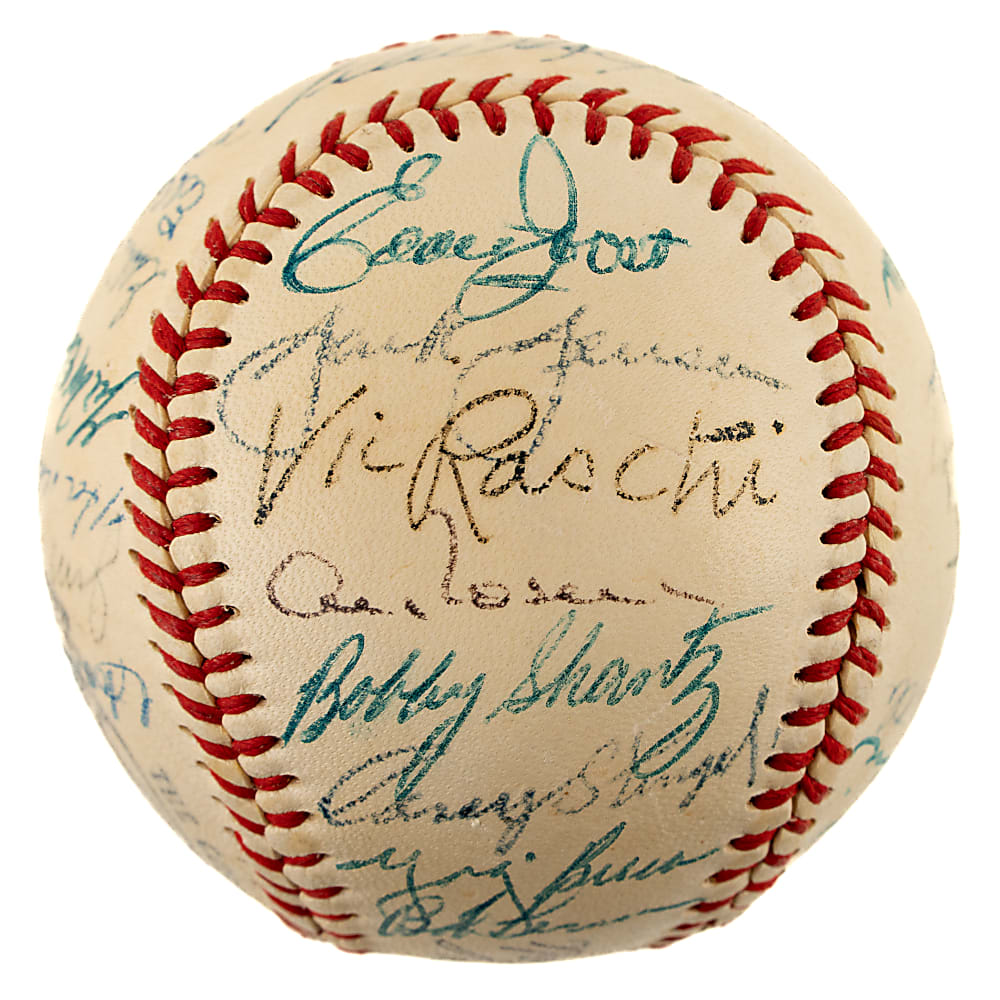 1952 American League All-Star Team-Signed Baseball with Satchel Paige and Mickey Mantle - JSA