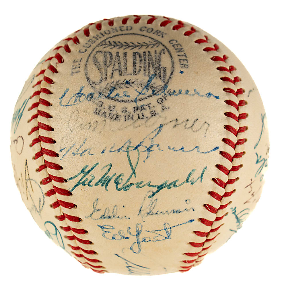 1952 American League All-Star Team-Signed Baseball with Satchel Paige and Mickey Mantle - JSA