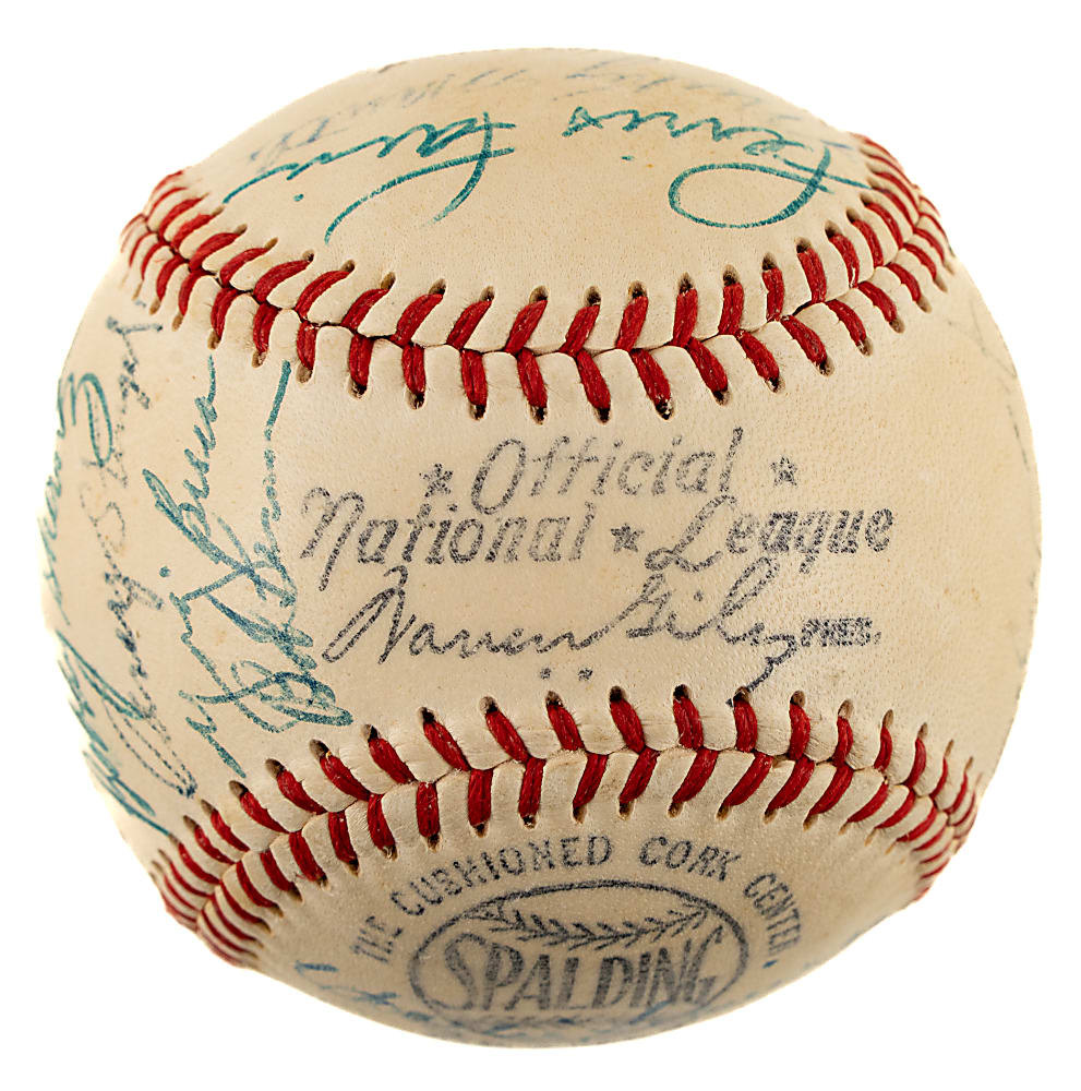1952 American League All-Star Team-Signed Baseball with Satchel Paige and Mickey Mantle - JSA
