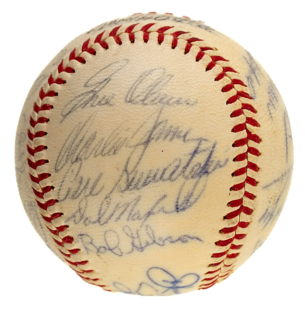 1962 St. Louis Cardinals Team-Signed Baseball with Bob Gibson and Stan Musial