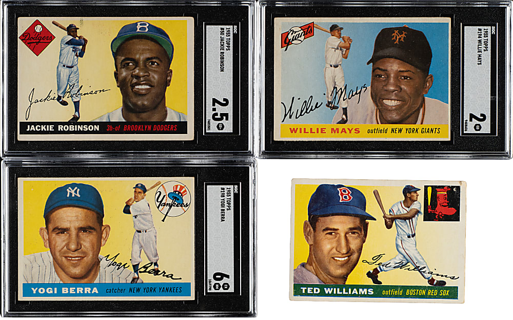 1955 Topps Near-Complete Set (189/206) Including Aaron, Mays, and J. Robinson