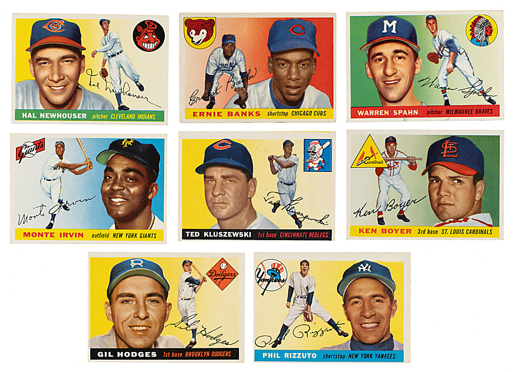 1955 Topps Near-Complete Set (189/206) Including Aaron, Mays, and J. Robinson