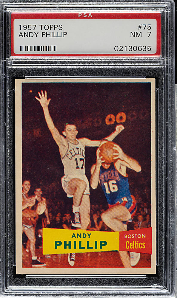 1957-1958 Topps Basketball #75 Andy Phillip Short Print PSA NM 7