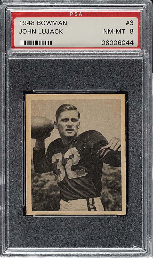 1948 Bowman Football #3 Johnny Lujack Rookie PSA NM-MT 8