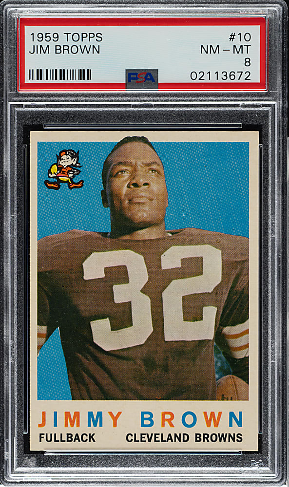 1959 Topps Football #10 Jim Brown PSA NM-MT 8