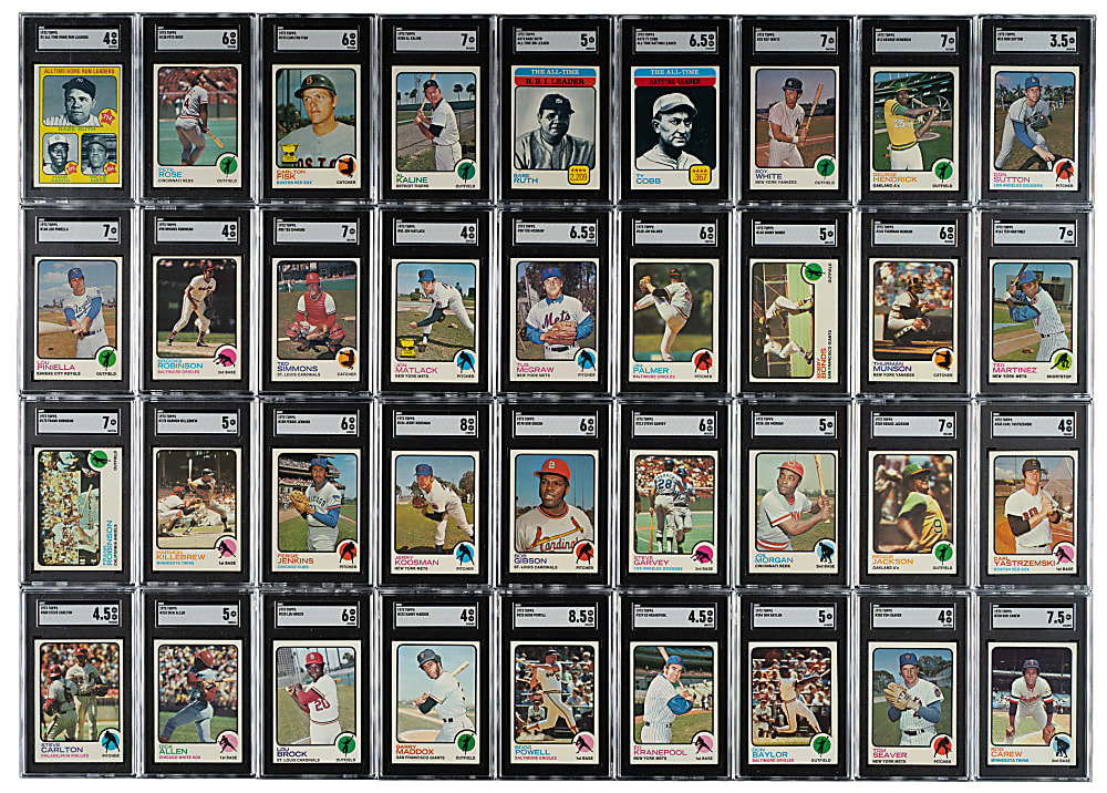 1973 Topps Complete Set (660) Including 57 SGC-Graded Cards