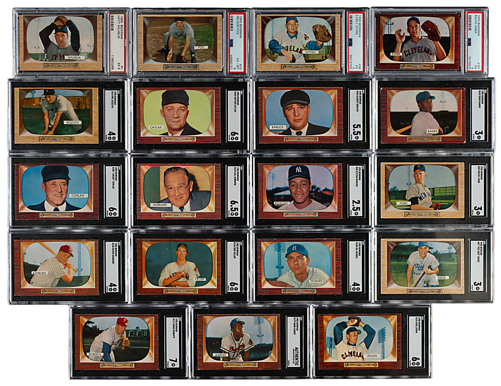 1955 Bowman PSA- and SGC-Graded Complete Set (320)