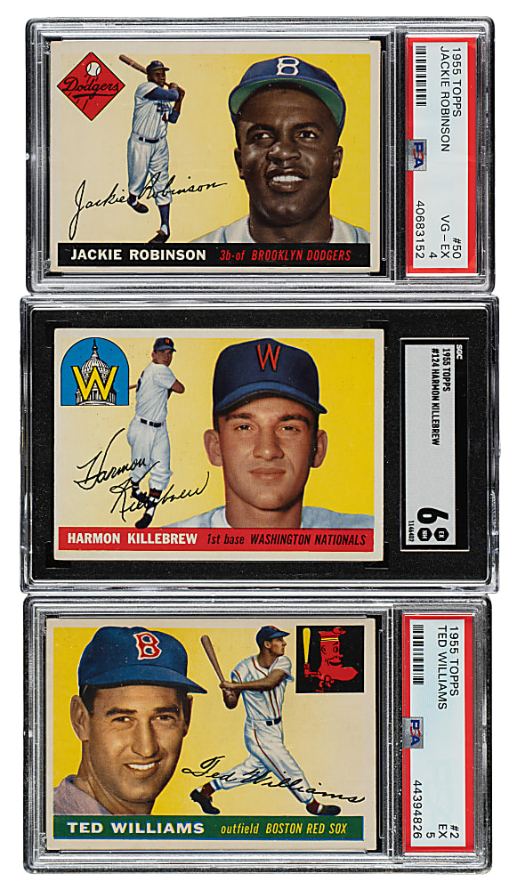 1955 Topps PSA- and SGC-Graded Near-Complete Set (204/206)
