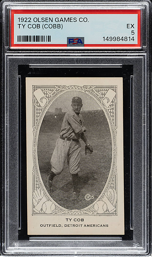 Newly Discovered 1922 Olsen Games Co. Ty Cobb PSA EX 5 - 1 of 1 - Highest Graded!