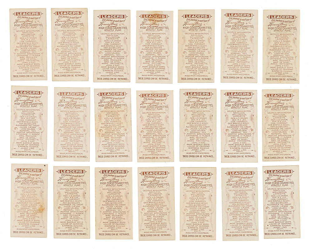 1889 N222 Kinney Bros. "Leaders" Complete Set (25)