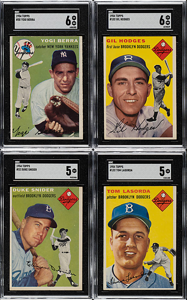 1954 Topps Near-Complete Set (233/250) Including 18 PSA- and SGC-Graded Cards