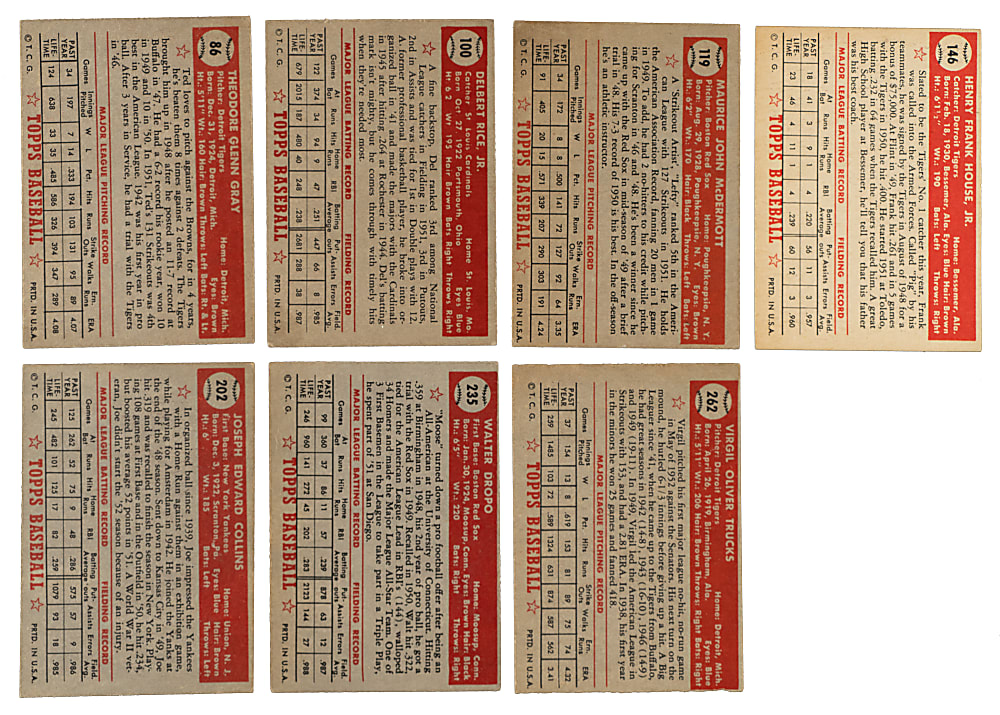 1952 Topps Low-Number Collection (130)