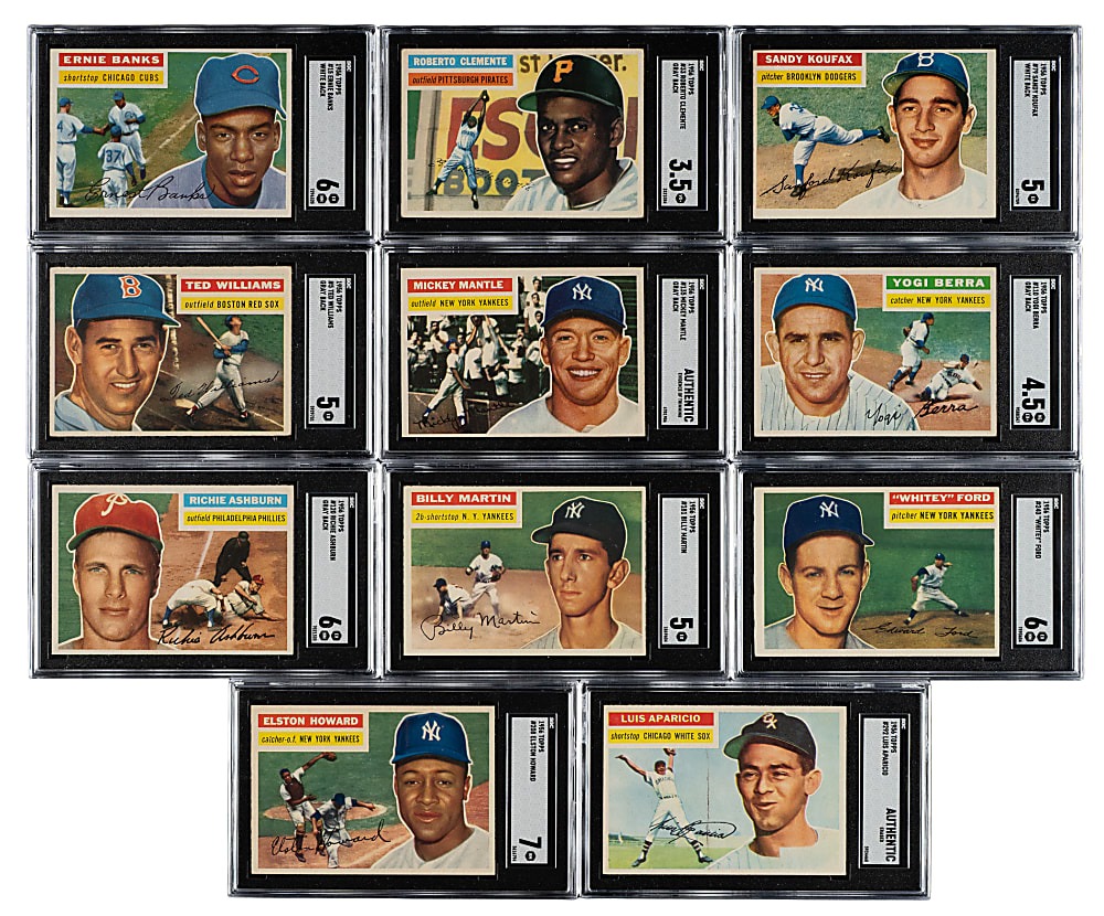 1956 Topps Complete Set (340 Plus Two Checklists) Including 20 PSA- and SGC-Graded Cards