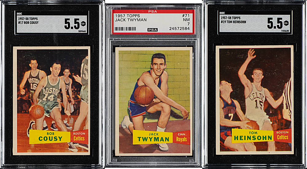 1957-1958 Topps Basketball Near-Complete Set (79/80) Including #17 Bob Cousy Rookie SGC EX+ 5.5