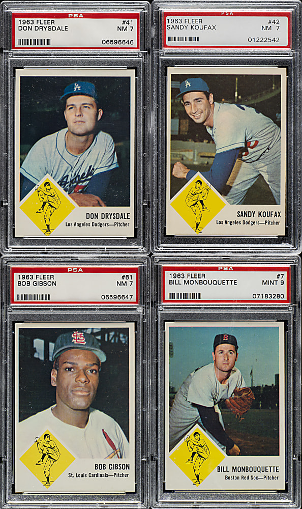 1963 Fleer Complete Set (67) with Checklist Including 31 PSA-Graded Cards