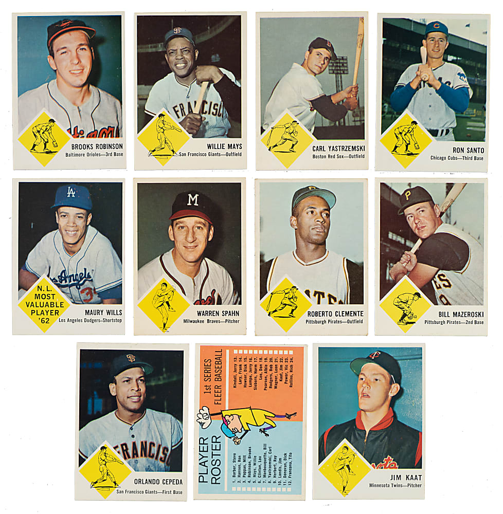 1963 Fleer Complete Set (67) with Checklist Including 31 PSA-Graded Cards