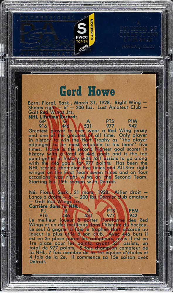 1960-1961 Parkhurst Hockey #20 Gordie Howe PSA NM-MT+ 8.5