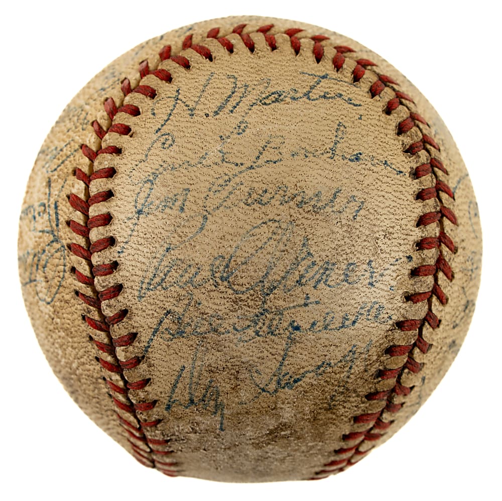 1944-1945 New York Yankees Team-Signed Baseball with Paul Waner