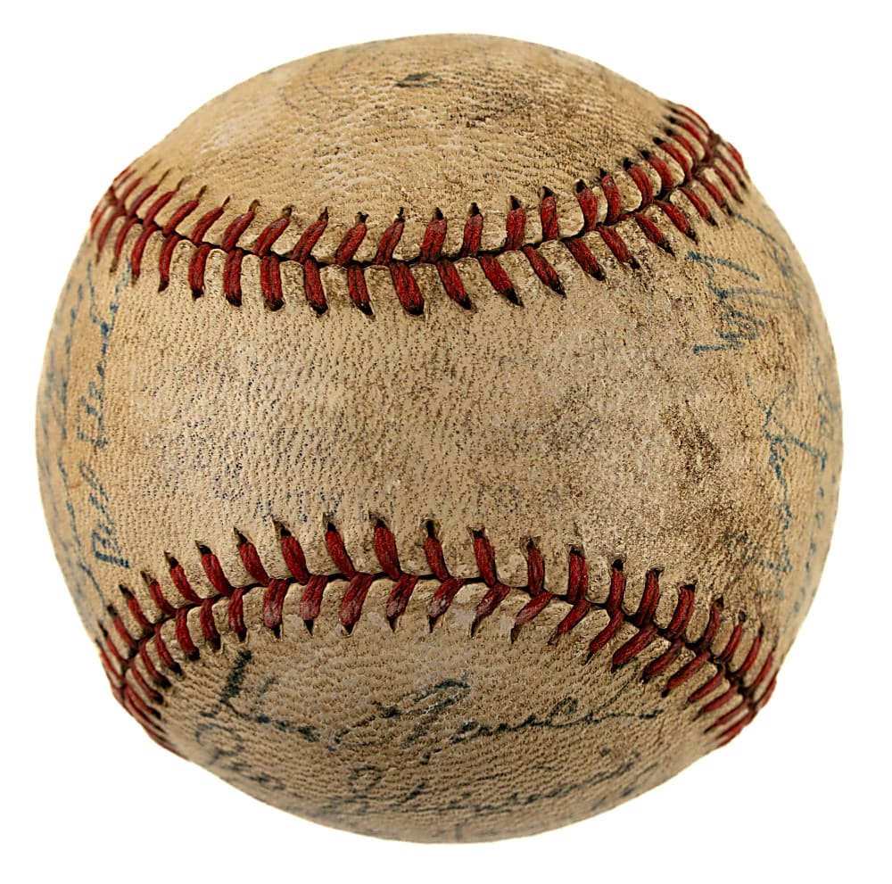 1944-1945 New York Yankees Team-Signed Baseball with Paul Waner