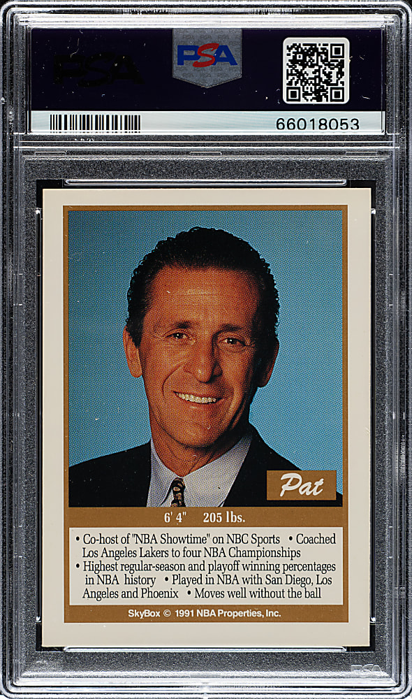 1990-1991 Skybox Basketball Broadcasters Pat Riley PSA EX-MT 6