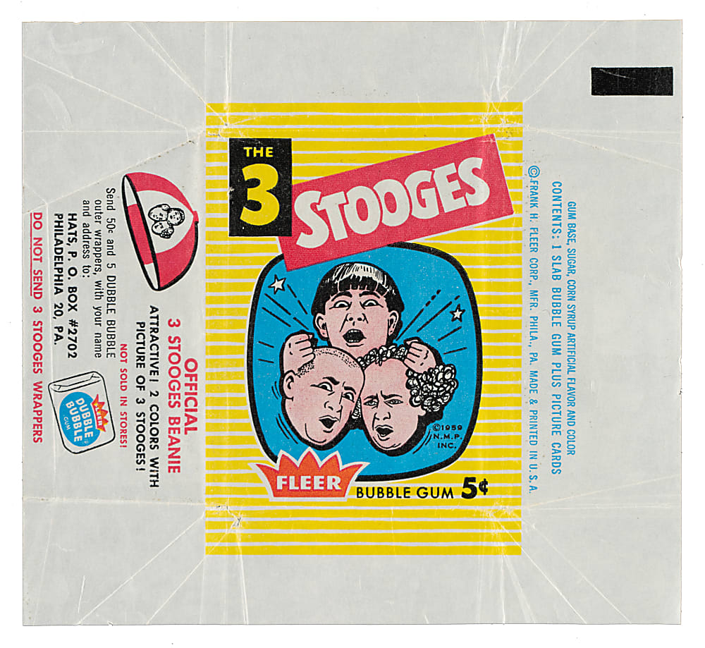 1959 Fleer "The Three Stooges" Complete Set (96) Plus Wrapper