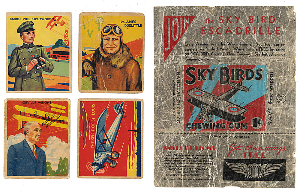 1933-1934 R136 National Chicle "Sky Birds" Complete Set (108) Plus Wrapper