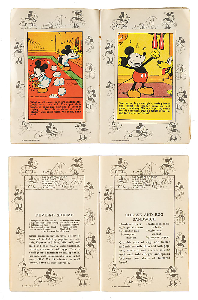 1936 D52 "Adventures of Mickey Mouse" Collection (75) Including Two Original Recipe Scrap Books