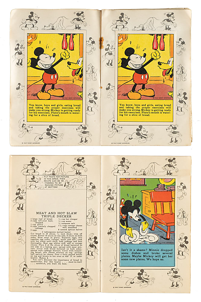 1936 D52 "Adventures of Mickey Mouse" Collection (75) Including Two Original Recipe Scrap Books