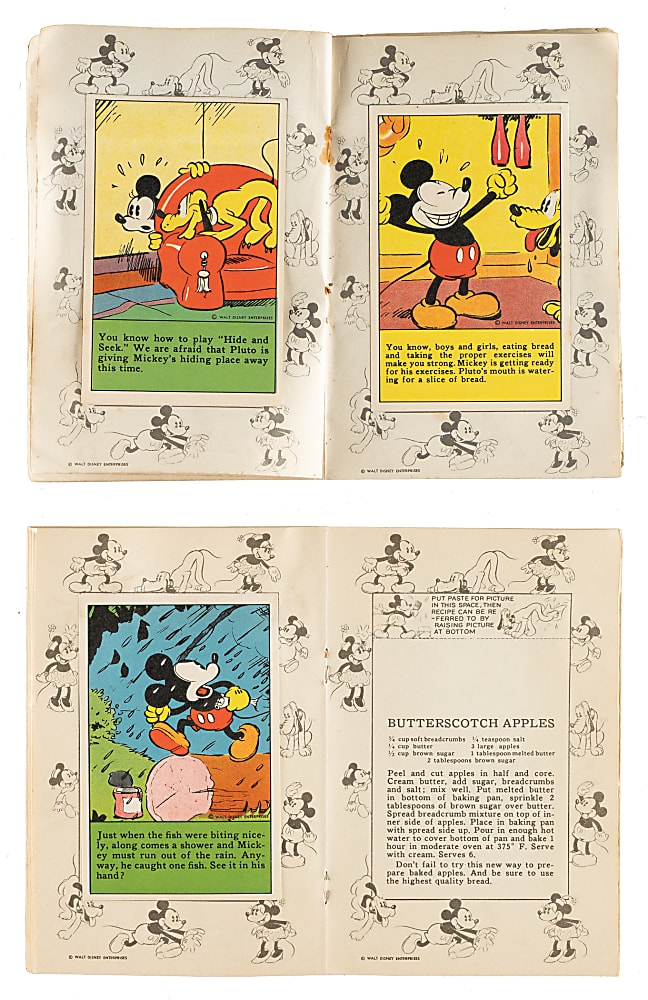 1936 D52 "Adventures of Mickey Mouse" Collection (75) Including Two Original Recipe Scrap Books