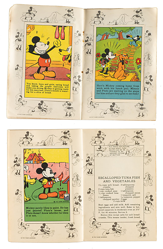 1936 D52 "Adventures of Mickey Mouse" Collection (75) Including Two Original Recipe Scrap Books
